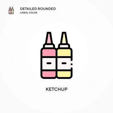 Ketçap vektör simgesi. Modern vektör illüstrasyon kavramları. Düzenlemesi ve kişiselleştirmesi kolay.