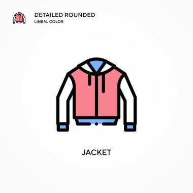 Ceket vektör simgesi. Modern vektör illüstrasyon kavramları. Düzenlemesi ve kişiselleştirmesi kolay.