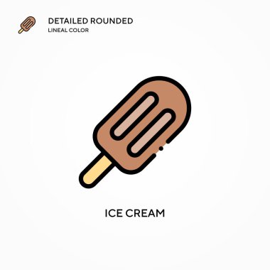 Dondurma vektör simgesi. Modern vektör illüstrasyon kavramları. Düzenlemesi ve kişiselleştirmesi kolay.