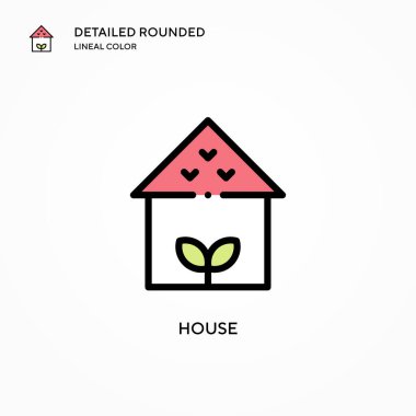 Ev vektör simgesi. Modern vektör illüstrasyon kavramları. Düzenlemesi ve kişiselleştirmesi kolay.
