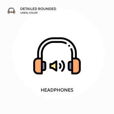 Kulaklık vektör simgesi. Modern vektör illüstrasyon kavramları. Düzenlemesi ve kişiselleştirmesi kolay.