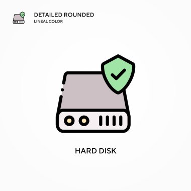 Sabit disk vektör simgesi. Modern vektör illüstrasyon kavramları. Düzenlemesi ve kişiselleştirmesi kolay.