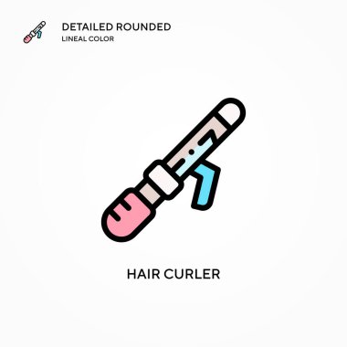 Saç bigudisi vektör ikonu. Modern vektör illüstrasyon kavramları. Düzenlemesi ve kişiselleştirmesi kolay.