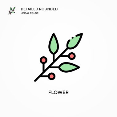 Çiçek vektör simgesi. Modern vektör illüstrasyon kavramları. Düzenlemesi ve kişiselleştirmesi kolay.