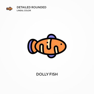 Dolly balık vektör simgesi. Modern vektör illüstrasyon kavramları. Düzenlemesi ve kişiselleştirmesi kolay.