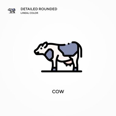 İnek vektör simgesi. Modern vektör illüstrasyon kavramları. Düzenlemesi ve kişiselleştirmesi kolay.