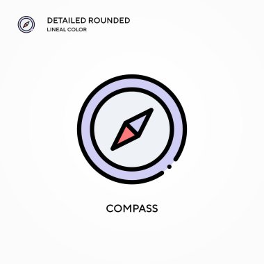 Pusula vektör simgesi. Modern vektör illüstrasyon kavramları. Düzenlemesi ve kişiselleştirmesi kolay.