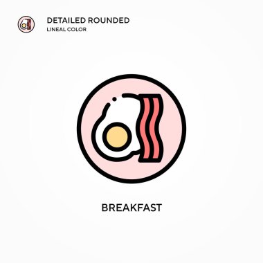 Kahvaltı vektör simgesi. Modern vektör illüstrasyon kavramları. Düzenlemesi ve kişiselleştirmesi kolay.