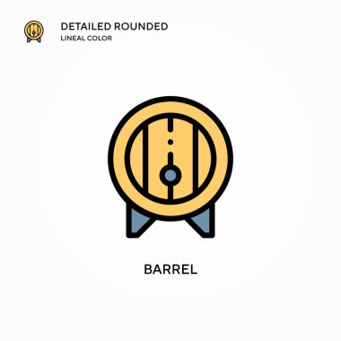 Namlu vektör ikonu. Modern vektör illüstrasyon kavramları. Düzenlemesi ve kişiselleştirmesi kolay.