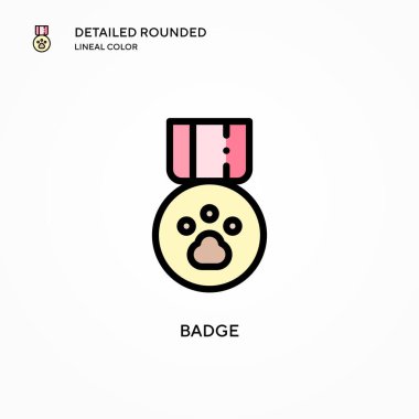 Rozet vektör simgesi. Modern vektör illüstrasyon kavramları. Düzenlemesi ve kişiselleştirmesi kolay.