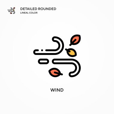 Rüzgar vektör simgesi. Modern vektör illüstrasyon kavramları. Düzenlemesi ve kişiselleştirmesi kolay.