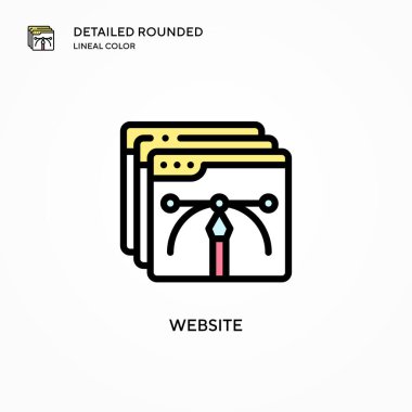 Web sitesi vektör simgesi. Modern vektör illüstrasyon kavramları. Düzenlemesi ve kişiselleştirmesi kolay.