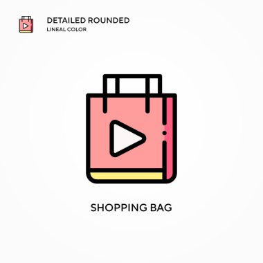 Alışveriş poşeti vektör simgesi. Modern vektör illüstrasyon kavramları. Düzenlemesi ve kişiselleştirmesi kolay.
