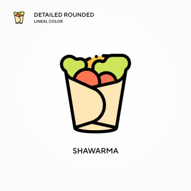 Shawarma vektör simgesi. Modern vektör illüstrasyon kavramları. Düzenlemesi ve kişiselleştirmesi kolay.