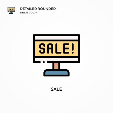 Satış vektörü ikonu. Modern vektör illüstrasyon kavramları. Düzenlemesi ve kişiselleştirmesi kolay.
