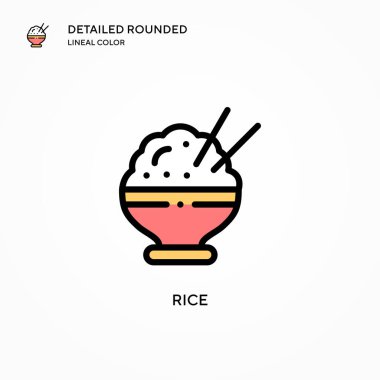 Pirinç vektör simgesi. Modern vektör illüstrasyon kavramları. Düzenlemesi ve kişiselleştirmesi kolay.