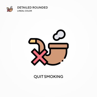 Sigara içmeyi bırak vektör simgesi. Modern vektör illüstrasyon kavramları. Düzenlemesi ve kişiselleştirmesi kolay.