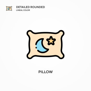 Yastık vektör simgesi. Modern vektör illüstrasyon kavramları. Düzenlemesi ve kişiselleştirmesi kolay.