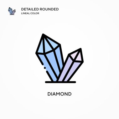Elmas vektör simgesi. Modern vektör illüstrasyon kavramları. Düzenlemesi ve kişiselleştirmesi kolay.