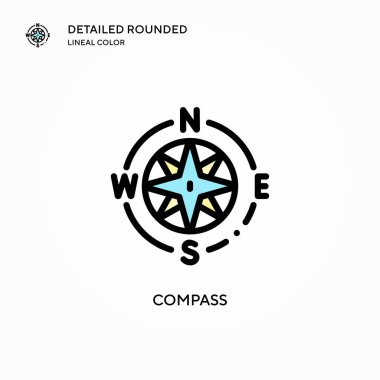 Pusula vektör simgesi. Modern vektör illüstrasyon kavramları. Düzenlemesi ve kişiselleştirmesi kolay.