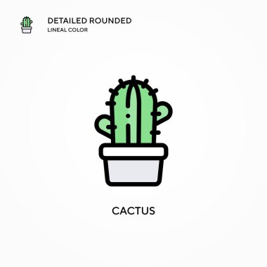 Kaktüs vektör simgesi. Modern vektör illüstrasyon kavramları. Düzenlemesi ve kişiselleştirmesi kolay.