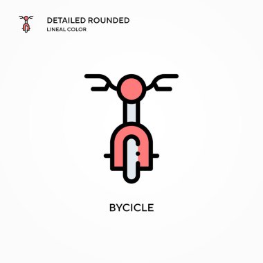 Bycicle vektör simgesi. Modern vektör illüstrasyon kavramları. Düzenlemesi ve kişiselleştirmesi kolay.