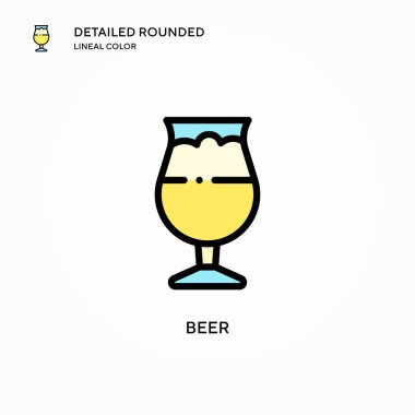 Bira vektör simgesi. Modern vektör illüstrasyon kavramları. Düzenlemesi ve kişiselleştirmesi kolay.