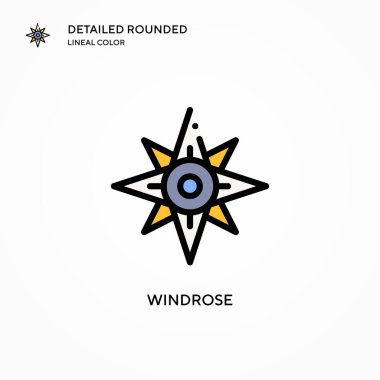 Windrose vektör simgesi. Modern vektör illüstrasyon kavramları. Düzenlemesi ve kişiselleştirmesi kolay.