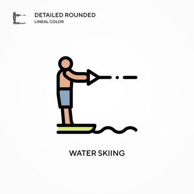 Su kayağı vektör simgesi. Modern vektör illüstrasyon kavramları. Düzenlemesi ve kişiselleştirmesi kolay.