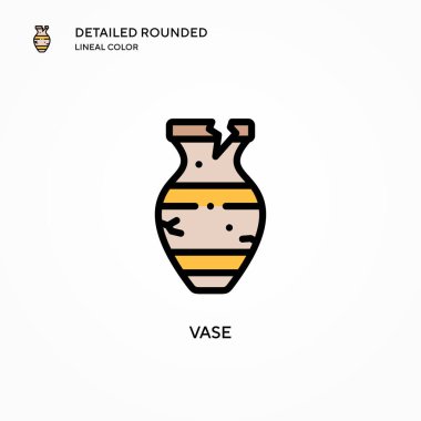 Vazo vektör simgesi. Modern vektör illüstrasyon kavramları. Düzenlemesi ve kişiselleştirmesi kolay.