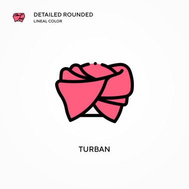 Türban vektör simgesi. Modern vektör illüstrasyon kavramları. Düzenlemesi ve kişiselleştirmesi kolay.