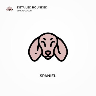 Spaniel vektör simgesi. Modern vektör illüstrasyon kavramları. Düzenlemesi ve kişiselleştirmesi kolay.
