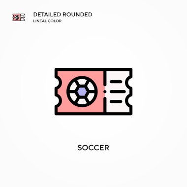 Futbol vektör simgesi. Modern vektör illüstrasyon kavramları. Düzenlemesi ve kişiselleştirmesi kolay.