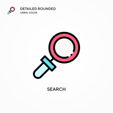 Arama vektör simgesi. Modern vektör illüstrasyon kavramları. Düzenlemesi ve kişiselleştirmesi kolay.