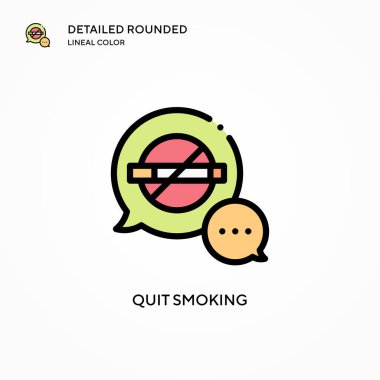 Sigara içmeyi bırak vektör simgesi. Modern vektör illüstrasyon kavramları. Düzenlemesi ve kişiselleştirmesi kolay.