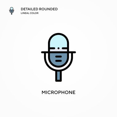 Mikrofon vektör simgesi. Modern vektör illüstrasyon kavramları. Düzenlemesi ve kişiselleştirmesi kolay.