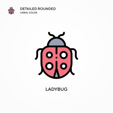 Uğur böceği vektör simgesi. Modern vektör illüstrasyon kavramları. Düzenlemesi ve kişiselleştirmesi kolay.