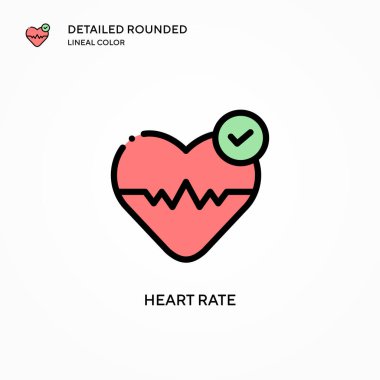 Kalp atış hızı vektör simgesi. Modern vektör illüstrasyon kavramları. Düzenlemesi ve kişiselleştirmesi kolay.