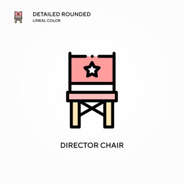 Yönetmen vektör simgesi. Modern vektör illüstrasyon kavramları. Düzenlemesi ve kişiselleştirmesi kolay.