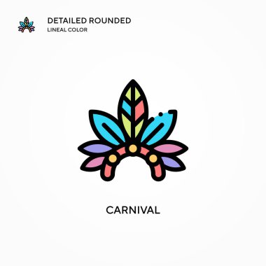 Karnaval vektör simgesi. Modern vektör illüstrasyon kavramları. Düzenlemesi ve kişiselleştirmesi kolay.