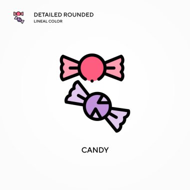 Şeker vektör simgesi. Modern vektör illüstrasyon kavramları. Düzenlemesi ve kişiselleştirmesi kolay.