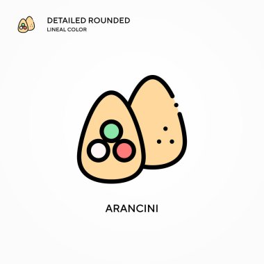 Arancini vektör simgesi. Modern vektör illüstrasyon kavramları. Düzenlemesi ve kişiselleştirmesi kolay.
