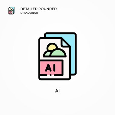 Ai vektör simgesi. Modern vektör illüstrasyon kavramları. Düzenlemesi ve kişiselleştirmesi kolay.
