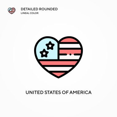 Amerika Birleşik Devletleri vektör ikonu. Modern vektör illüstrasyon kavramları. Düzenlemesi ve kişiselleştirmesi kolay.