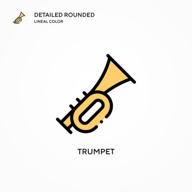 Trompet vektör simgesi. Modern vektör illüstrasyon kavramları. Düzenlemesi ve kişiselleştirmesi kolay.