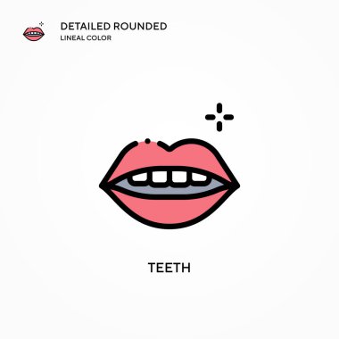 Diş vektör simgesi. Modern vektör illüstrasyon kavramları. Düzenlemesi ve kişiselleştirmesi kolay.