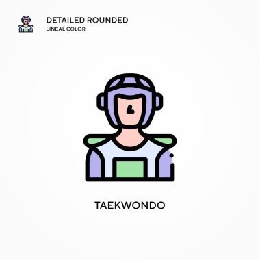 Tekvando vektör simgesi. Modern vektör illüstrasyon kavramları. Düzenlemesi ve kişiselleştirmesi kolay.