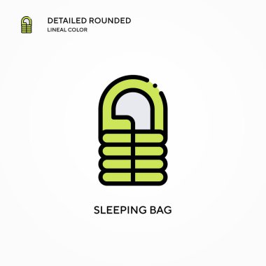 Uyku tulumu vektör simgesi. Modern vektör illüstrasyon kavramları. Düzenlemesi ve kişiselleştirmesi kolay.