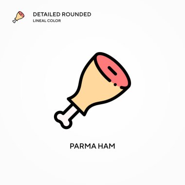 Parma jambon vektör simgesi. Modern vektör illüstrasyon kavramları. Düzenlemesi ve kişiselleştirmesi kolay.