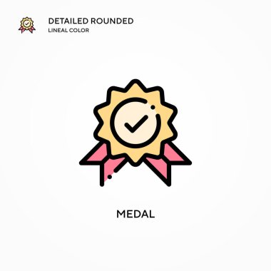 Madalya vektör simgesi. Modern vektör illüstrasyon kavramları. Düzenlemesi ve kişiselleştirmesi kolay.